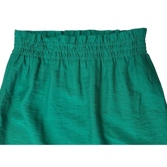 2/$30 J. Crew Crinkle City Mini Skirt Green Pull On Size 00 - Picture 3 of 8